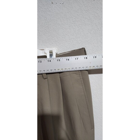 Haggar Men Soft Stripe Expandable Dress Pants Taupe Size 36x29 - Picture 4 of 14